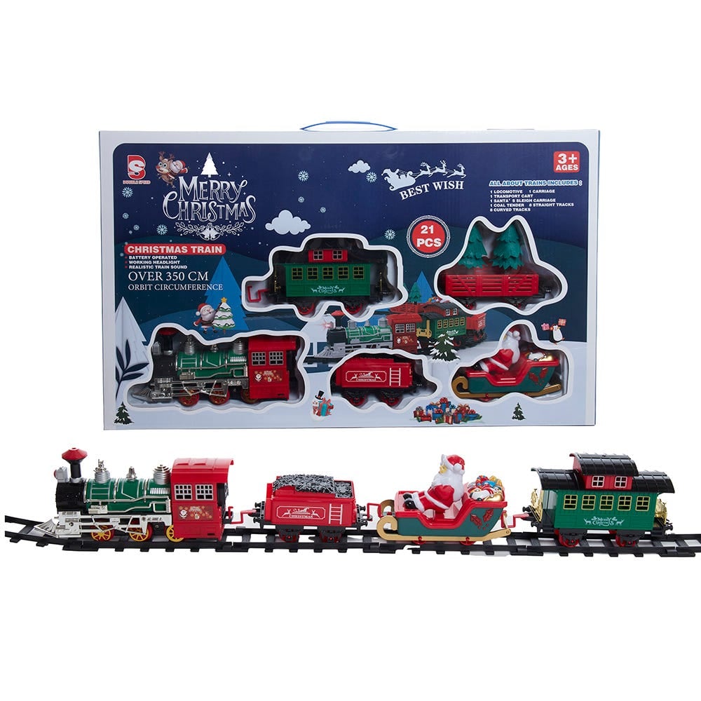 Kurt S. Adler D4793 Battery Operated Musical Train with Tree & Santa Table Piece