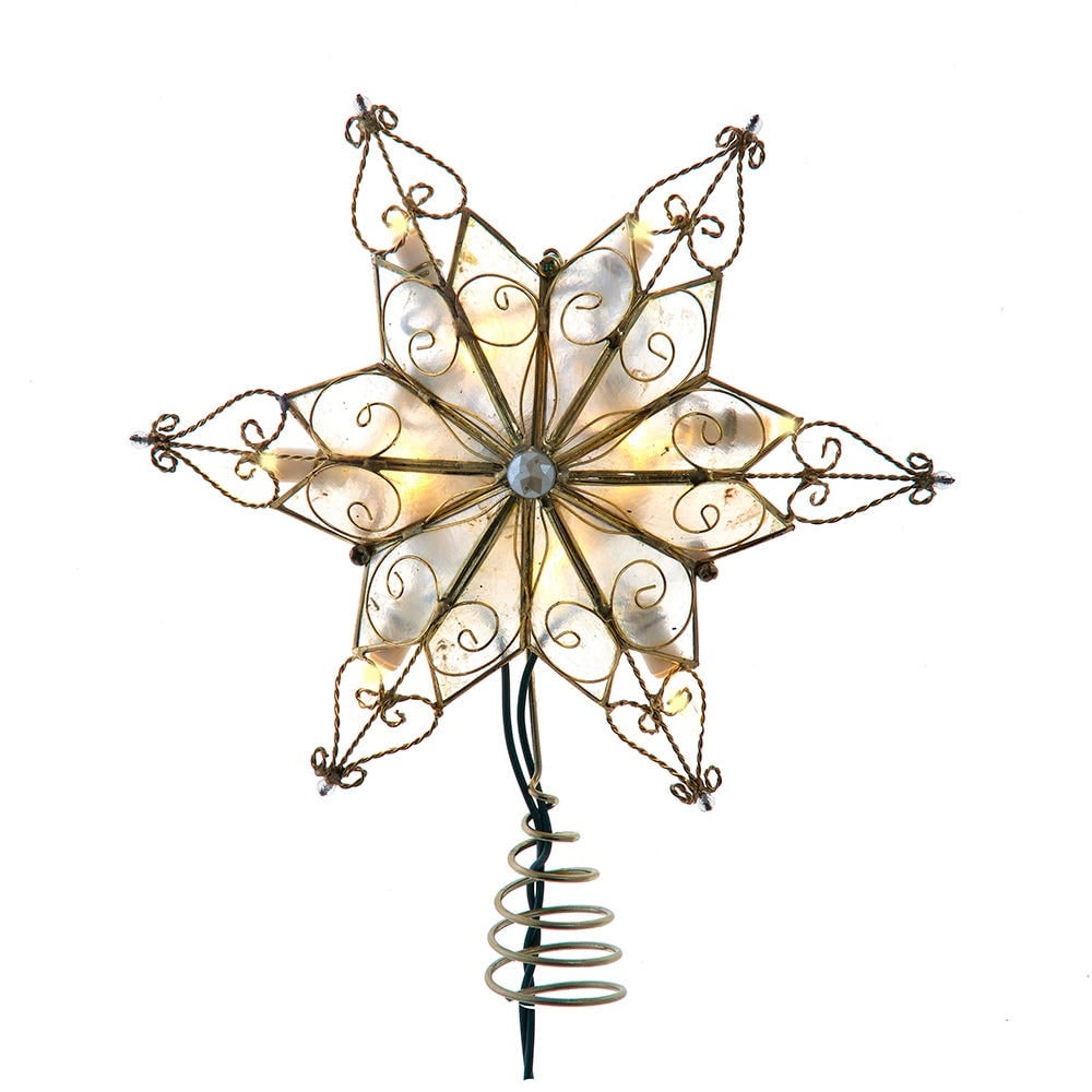 Kurt S. Adler UL3131LED 10-Light LED Star with Twisted Scroll Accents Tree Topper