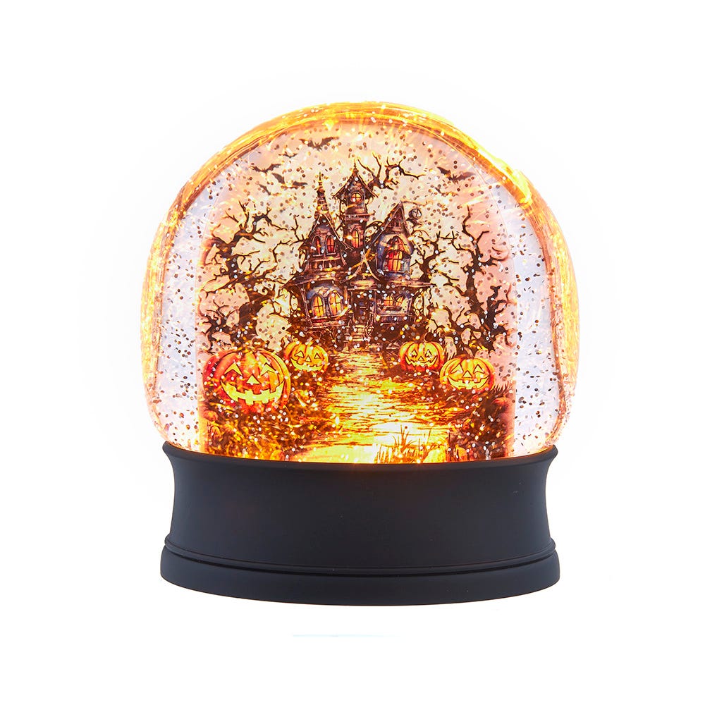 Kurt S. Adler HW1934 6.5 in. Battery Operated USB Halloween LED Lighted Village Scene Water Lantern