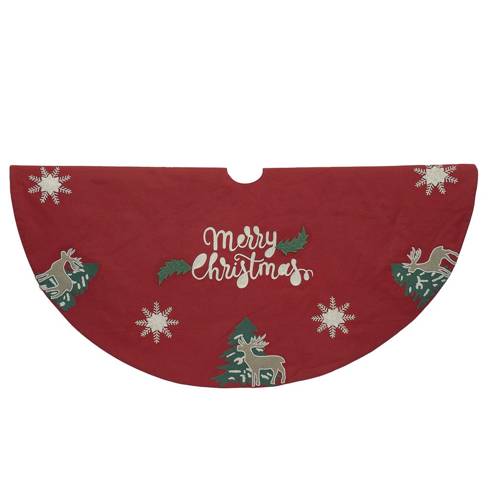 Kurt S. Adler TS0315 50 in. Reindeer Applique Tree Skirt