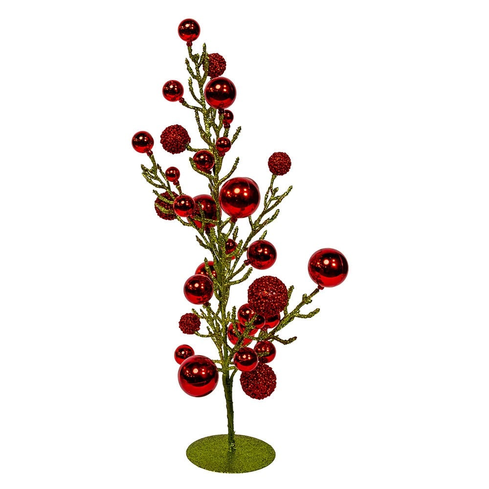 Kurt S. Adler TR3281 21.6 in. Decorated Green Glittered Tree with Metal Base