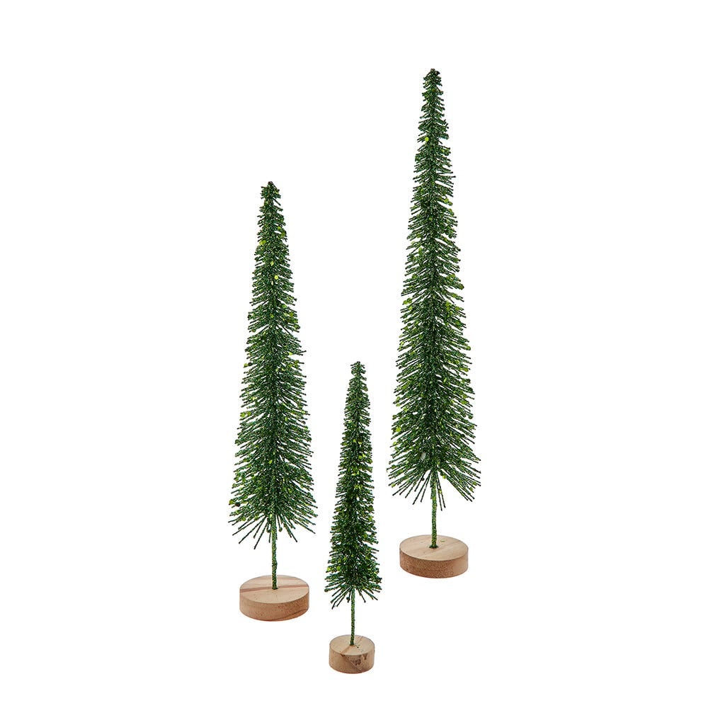 Kurt S. Adler TR3295GR Green Glittered Miniature Tree Set