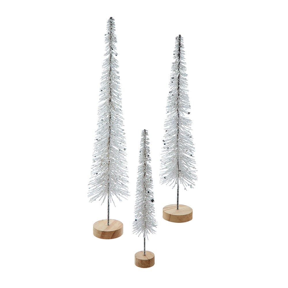 Kurt S. Adler TR3295S Silver Glittered Miniature Tree Set