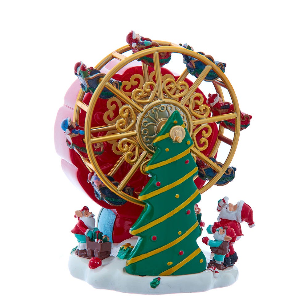 Kurt S. Adler C5569 5.5 in. Wind-Up Musical Ferris Wheel Table Piece