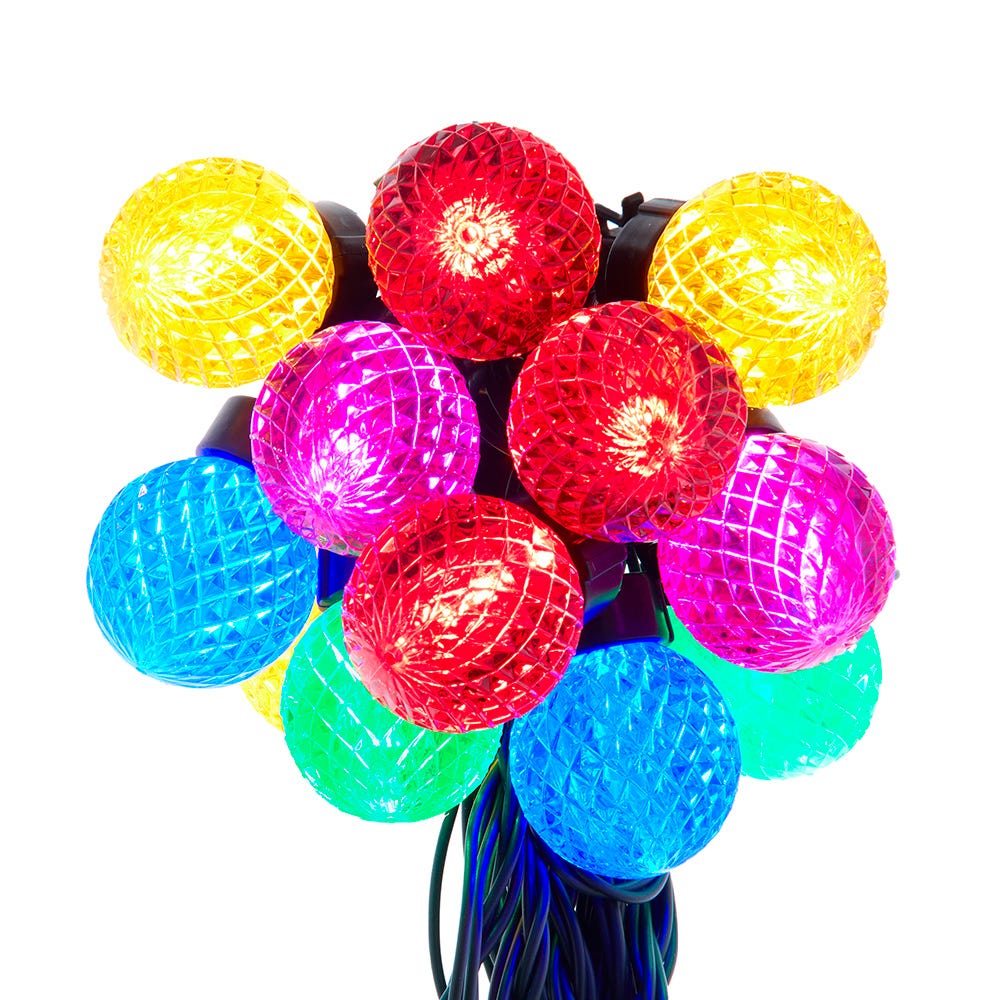 Kurt S. Adler AD2841 Vibrant UL 20-Light Multicolor G40 Faceted LED Light Set