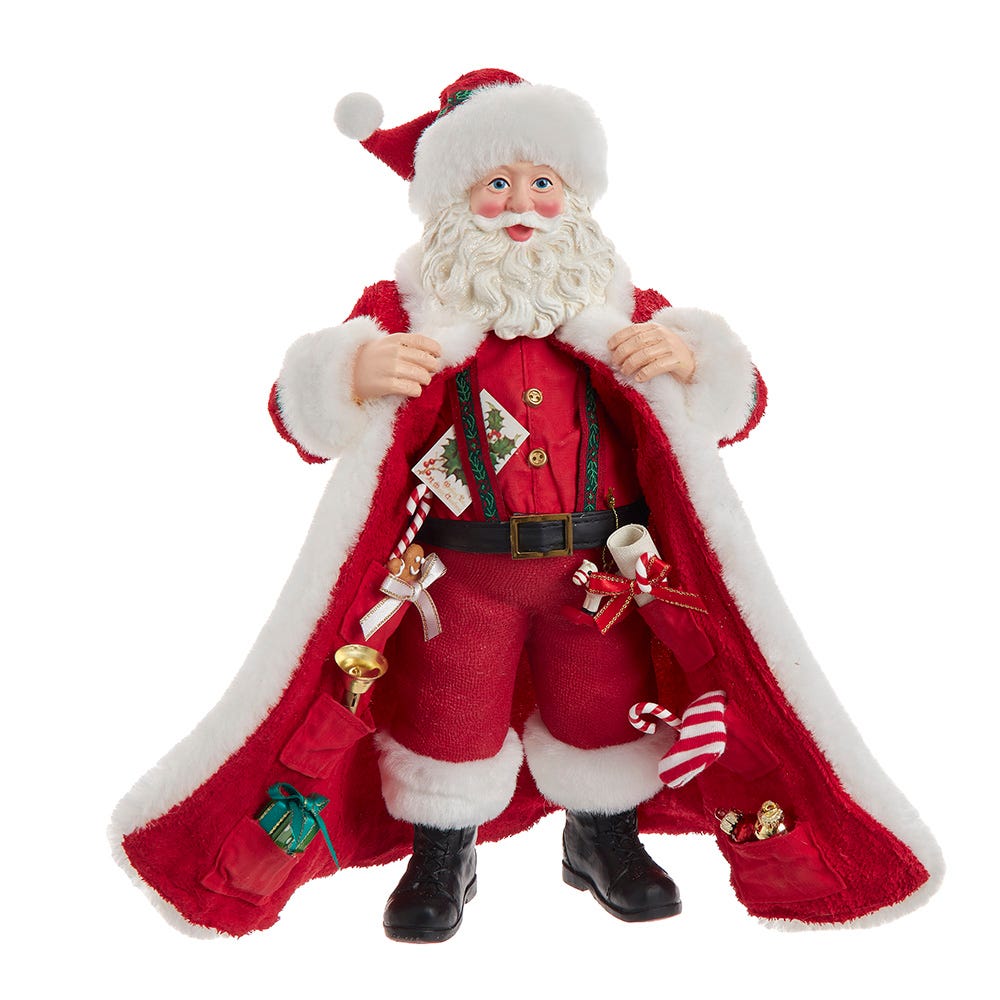 FA0228 10.5 in. Santa with Gifts in Pocket