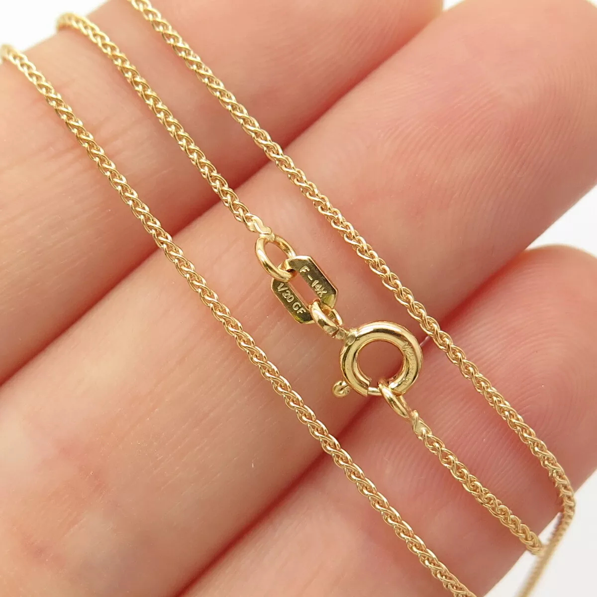 Picture of Kusp 14KGVO 18 in. 1-20 14K Gold Filled Vintage Old Stock Round Wheat Chain Necklace
