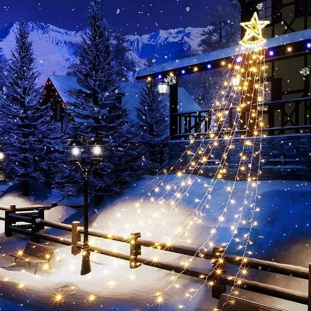 Picture of Kusp 350LED 350 LED Waterfall Light Fairy String Outdoor Waterproof Decor XMAS Christmas Tree