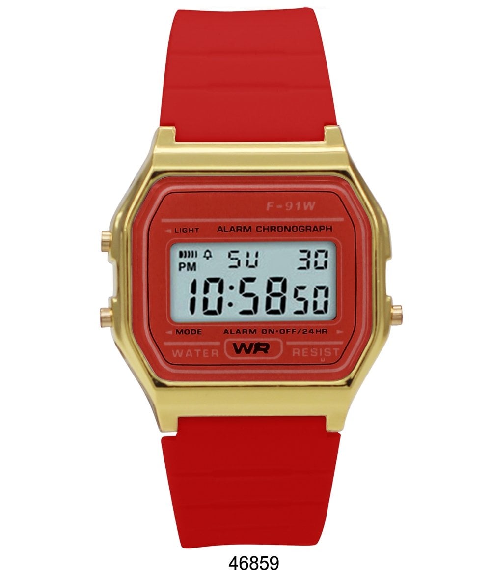 46859 Sporty Red Silicon Digital Watch