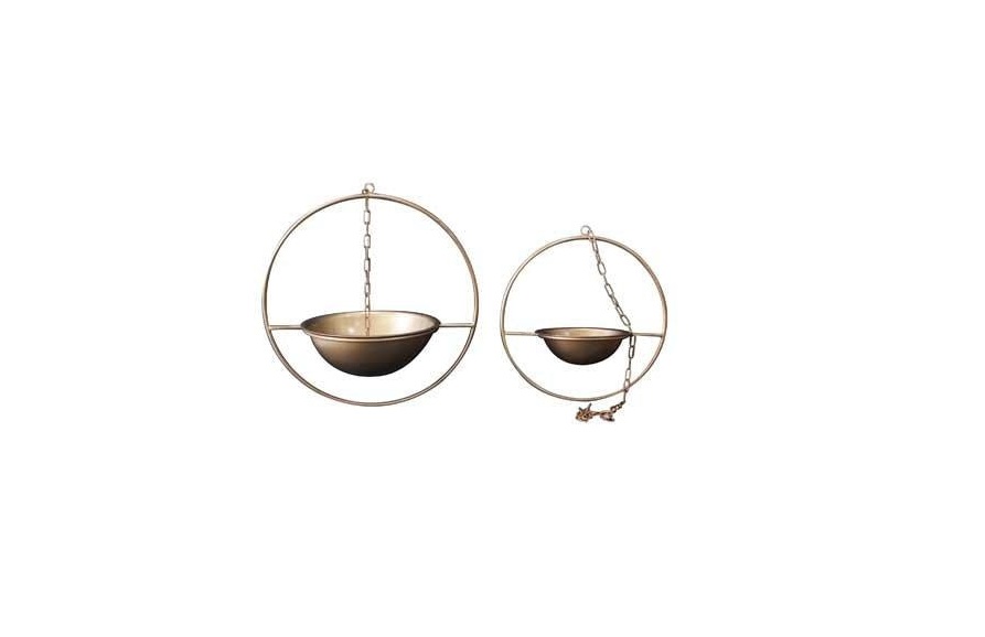 Last Chance Earth Wind & Fire Hanging Pots, Brass - Set of 2