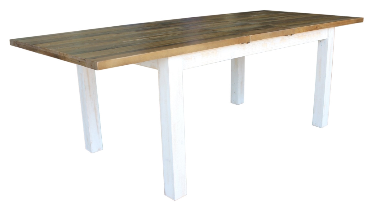 30 x 70.8-86.6 x 37.4 in. Provence Large Extension Dining Table, White & Brown