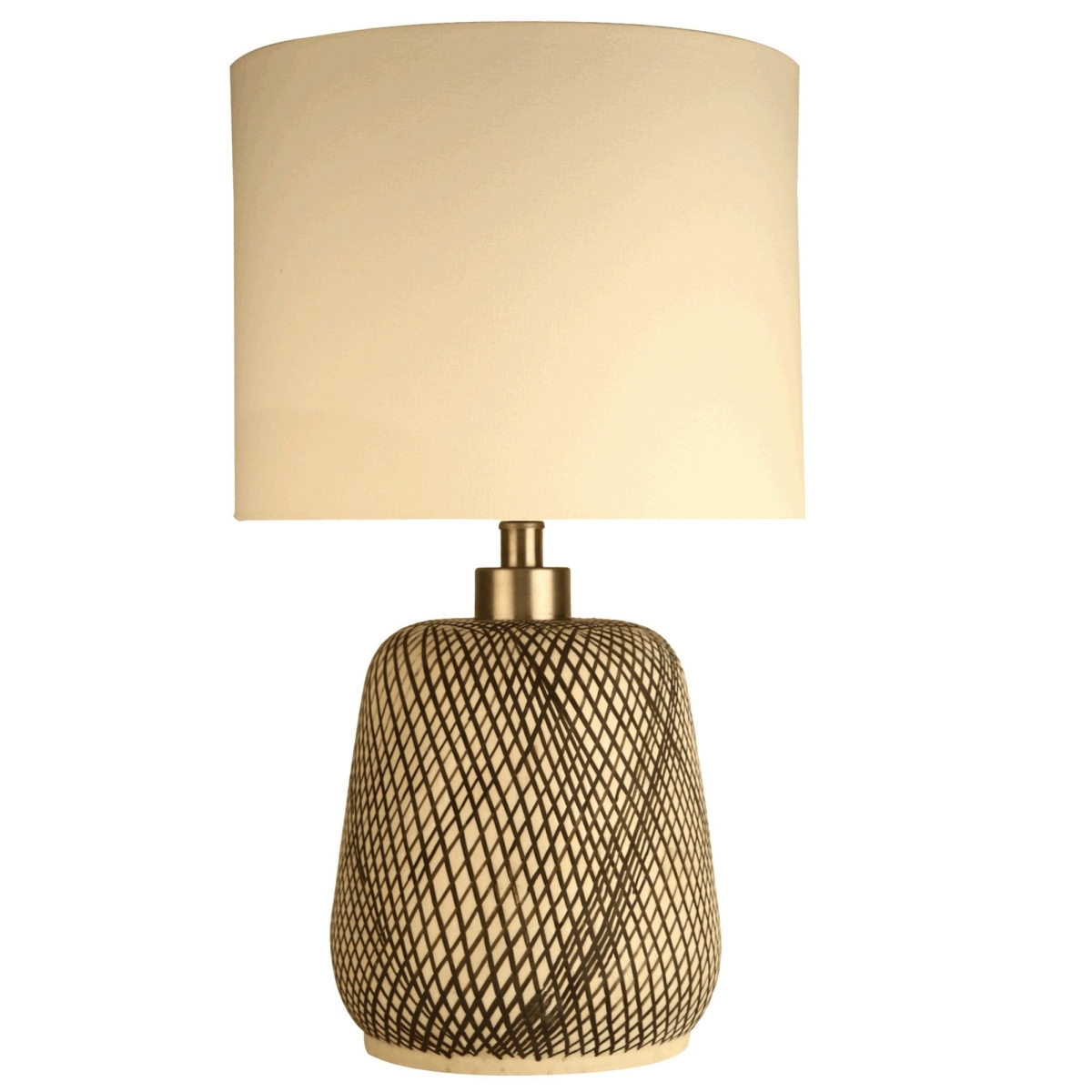 23 x 14 x 14 in. Skye Swirl Lamp, Beige & Black