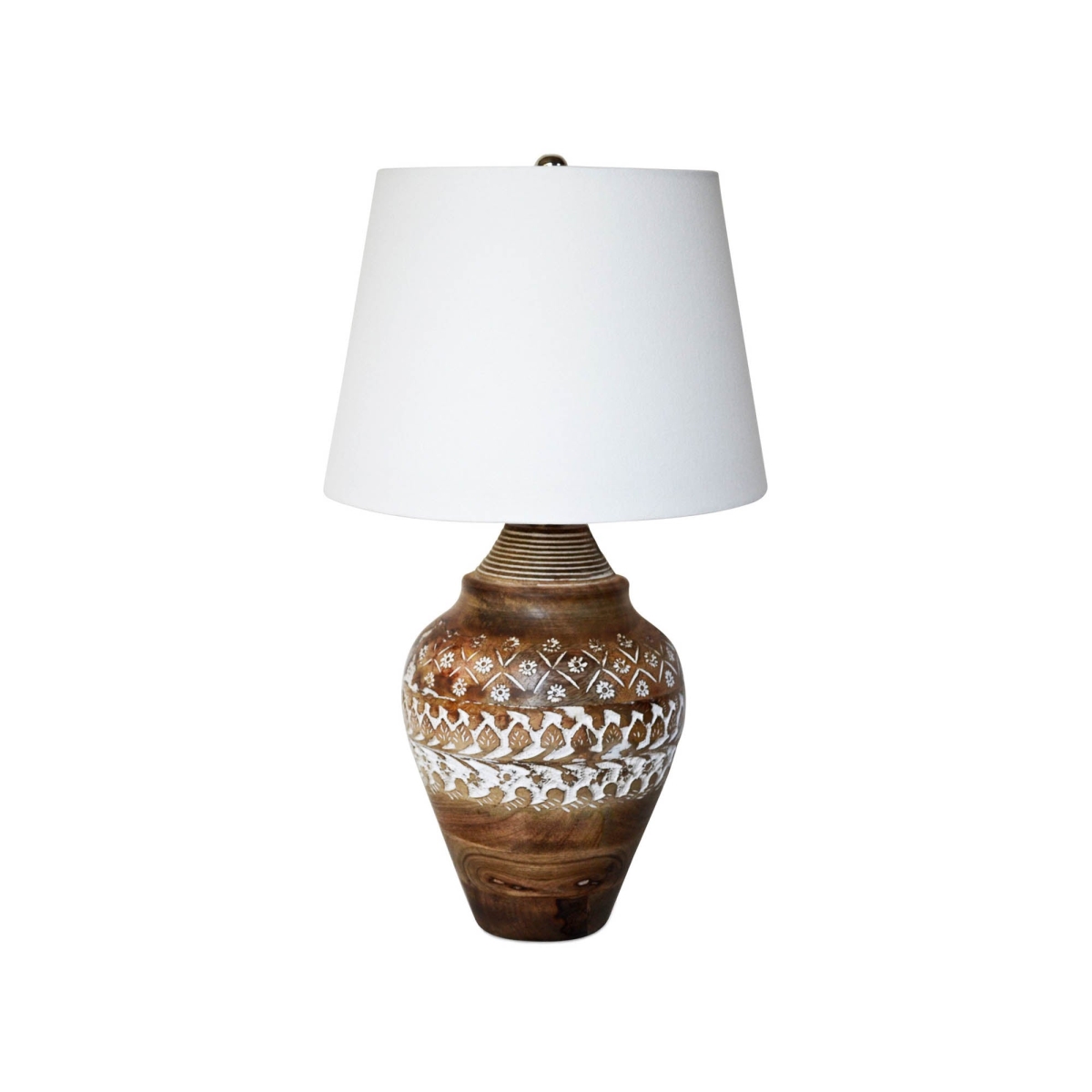 21 x 12 x 12 in. Skye Antique Lamp, Brown & White