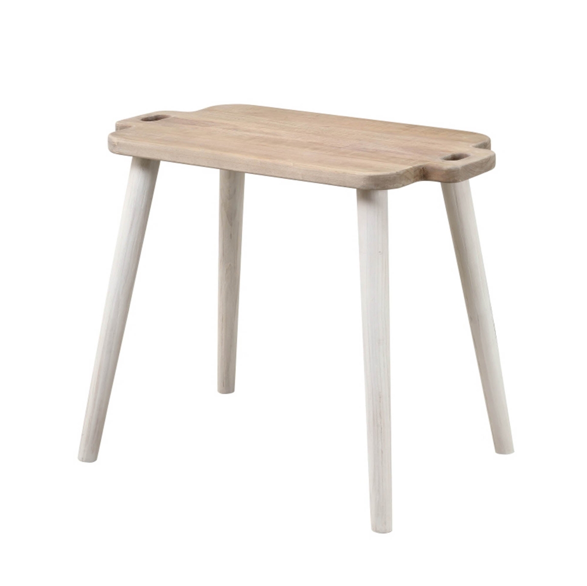 23.6 x 28.4 x 15.8 in. Last Chance Juliet Side Table, Brown & White