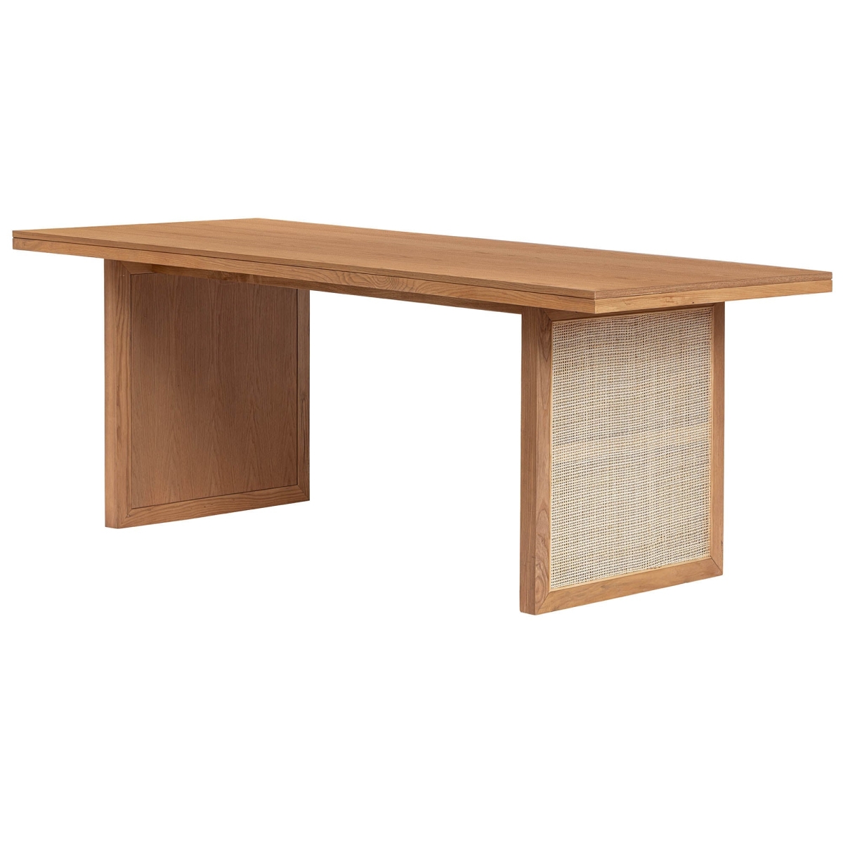 30 x 78.7 x 35.4 in. Cane Rattan Dining Table, Natural Beige