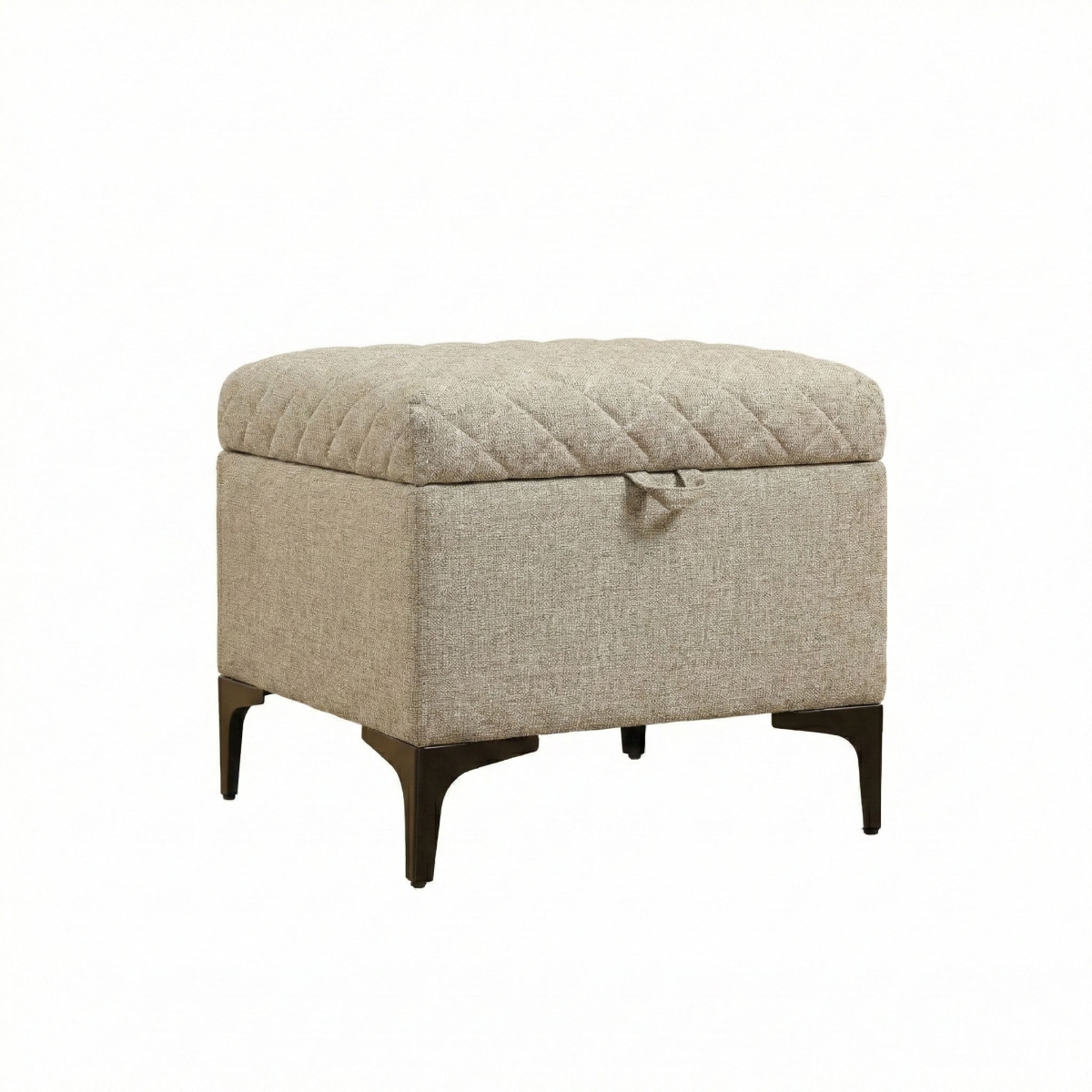 18.9 x 19.7 x 19.7 in. Seating Continental l Reece Storage Ottoman with Tan, Brown & Gray