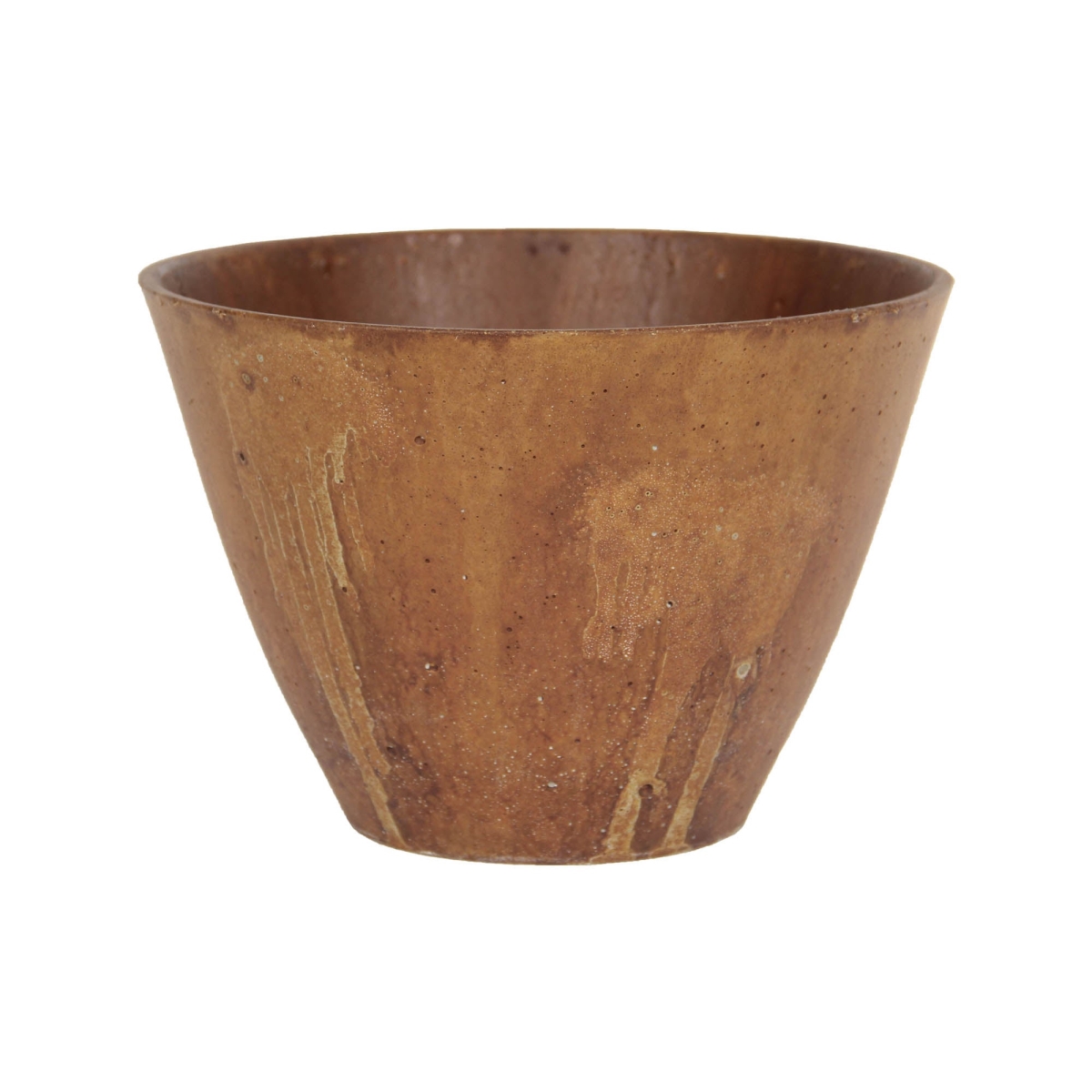 4.5 x 6.3 x 6.3 in. Patio Rustic Conical Bowl with Corten, Brown
