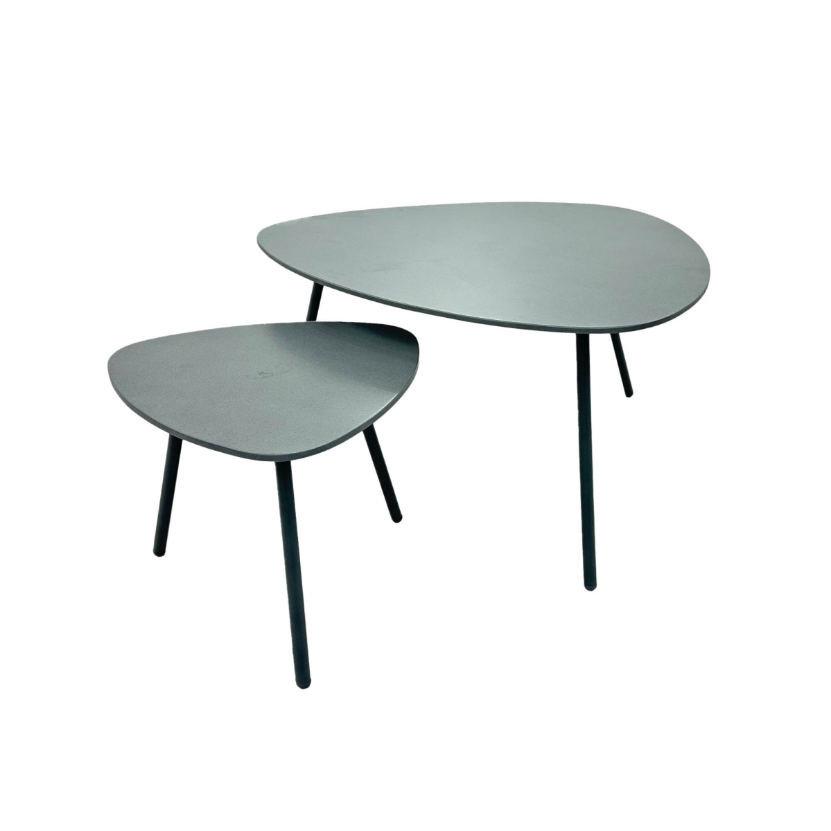 21.7 x 39 x 39 in. Naples Outdoor Nesting Coffee Table, Gray