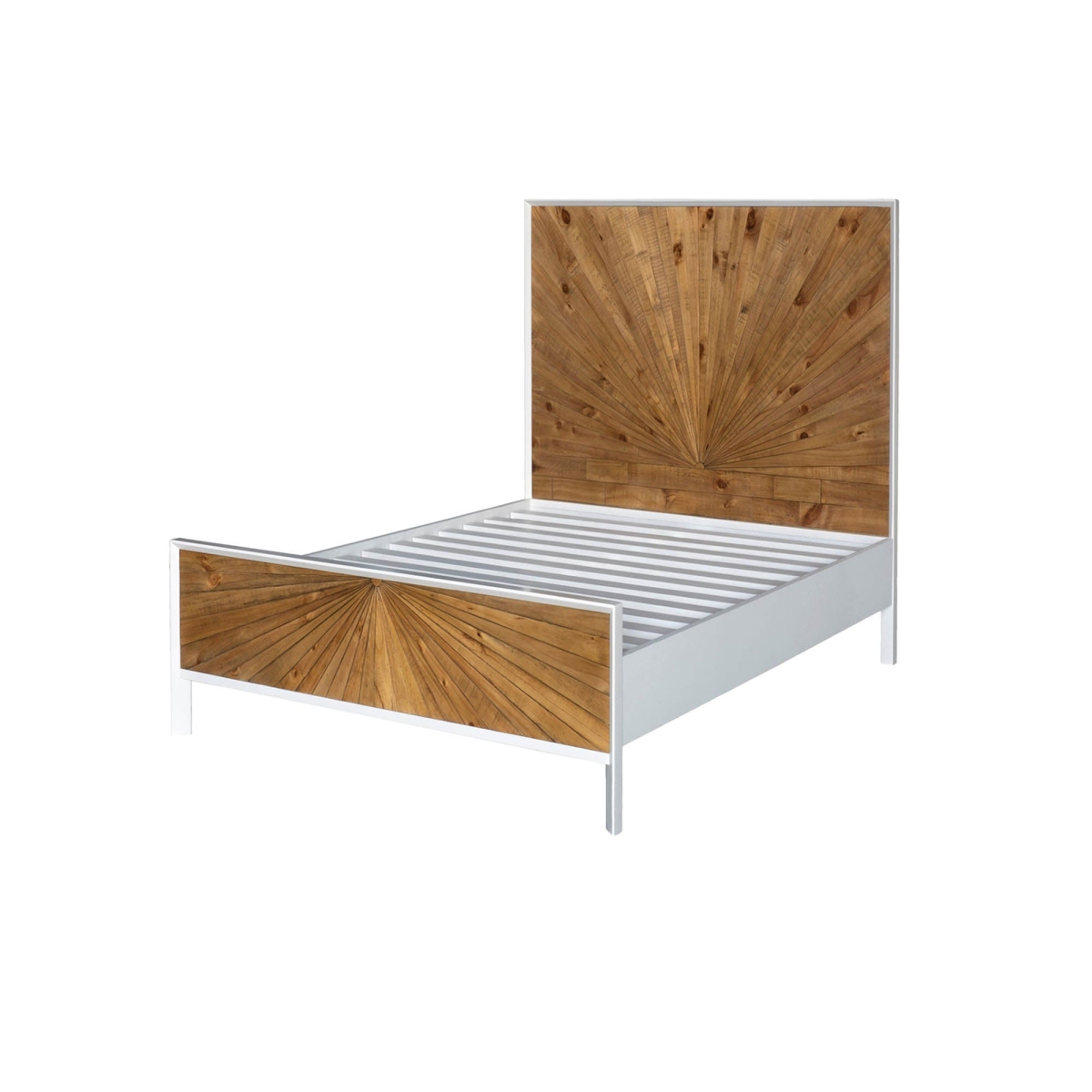 47.2 x 40 x 79 in. Casablanca Single Bed, White & Brown