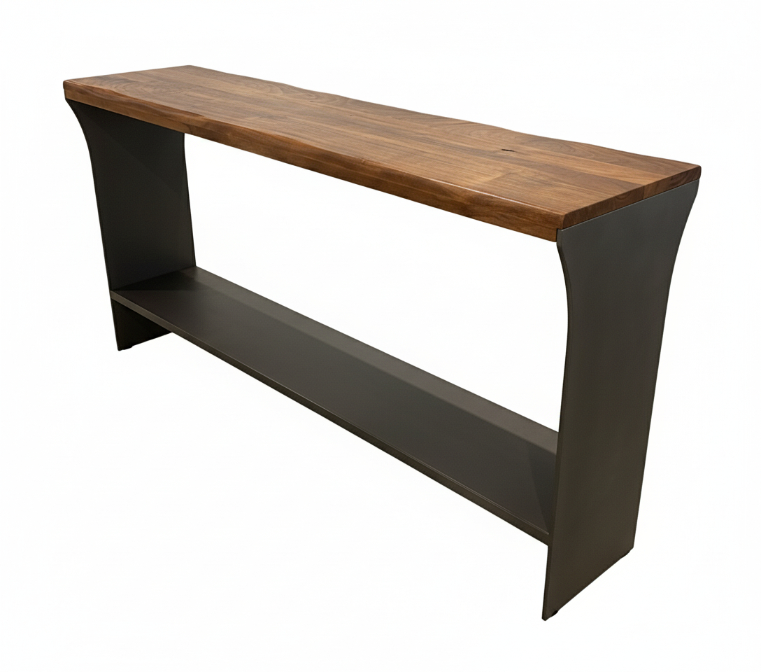 32 x 66 x 16 in. Live Edge Restore Console Table, Brown