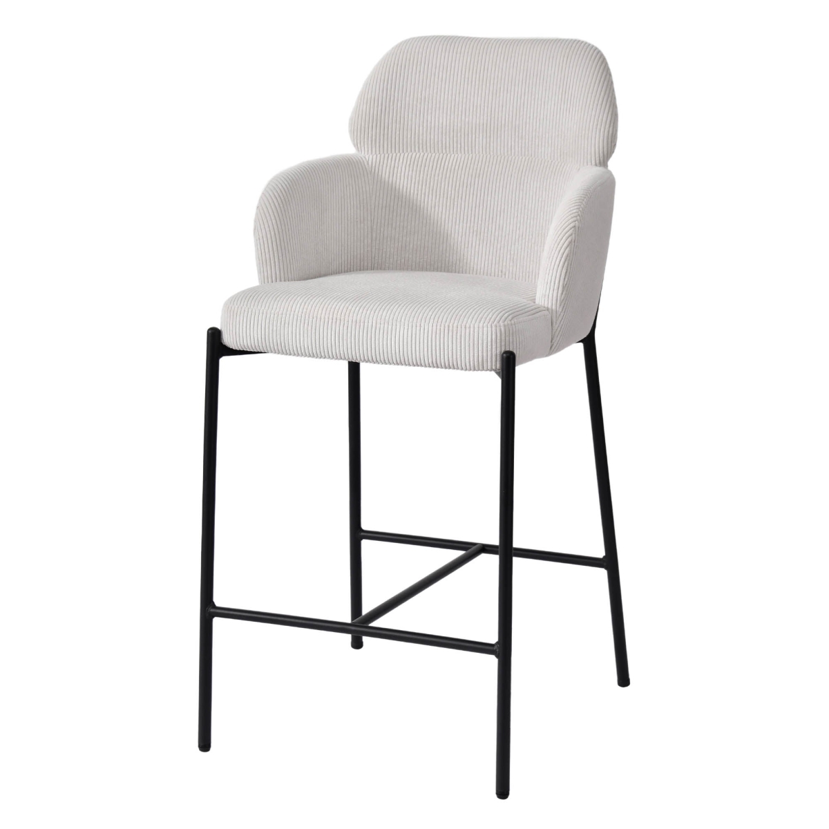 39.4 x 19.7 x 22.6 in. Seating Allegra Counter Stool, Corduroy White