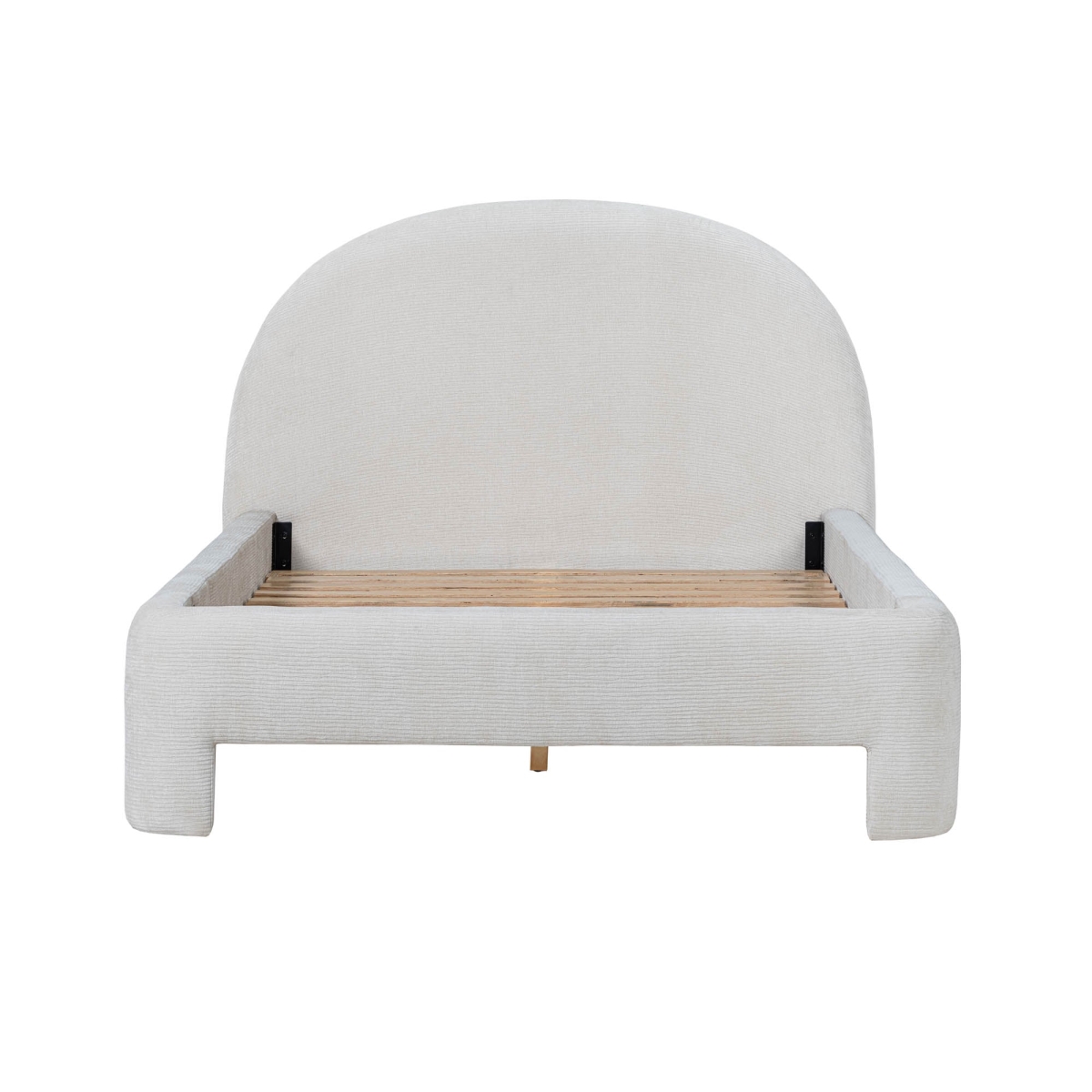 54.5 x 89 x 93 in. Upholstered Nina King Size Bed, Ecru Beige