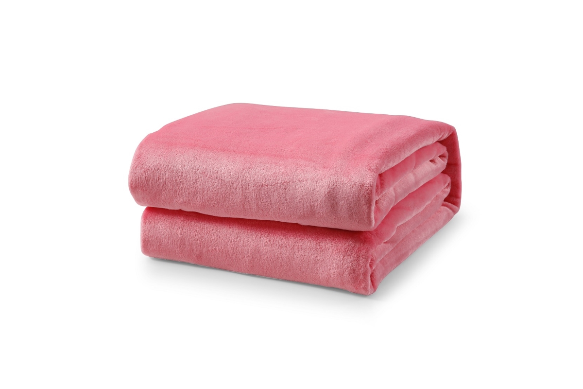 L-Baiet 9452-FQ PINK 90 x 90 in. Fleece Queen Blanket&#44; Pink - 100 Percent Polyester