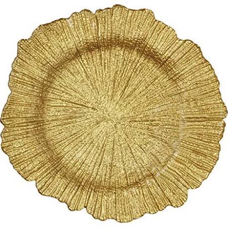 Picture of Leeber 31161 Gold Sea Sponge Chargers&#44; Gold - Set of 4