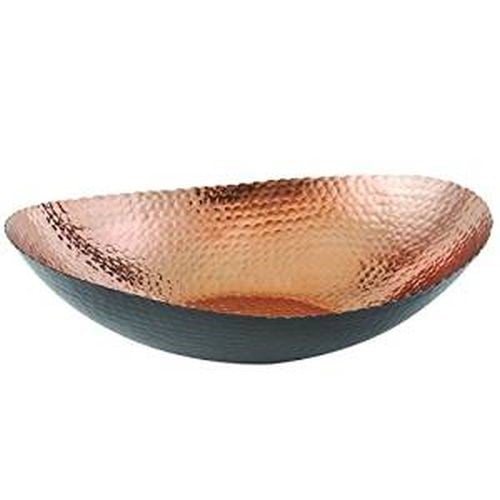 14.75 x 11 in. Oval Bowl, Black & Copper