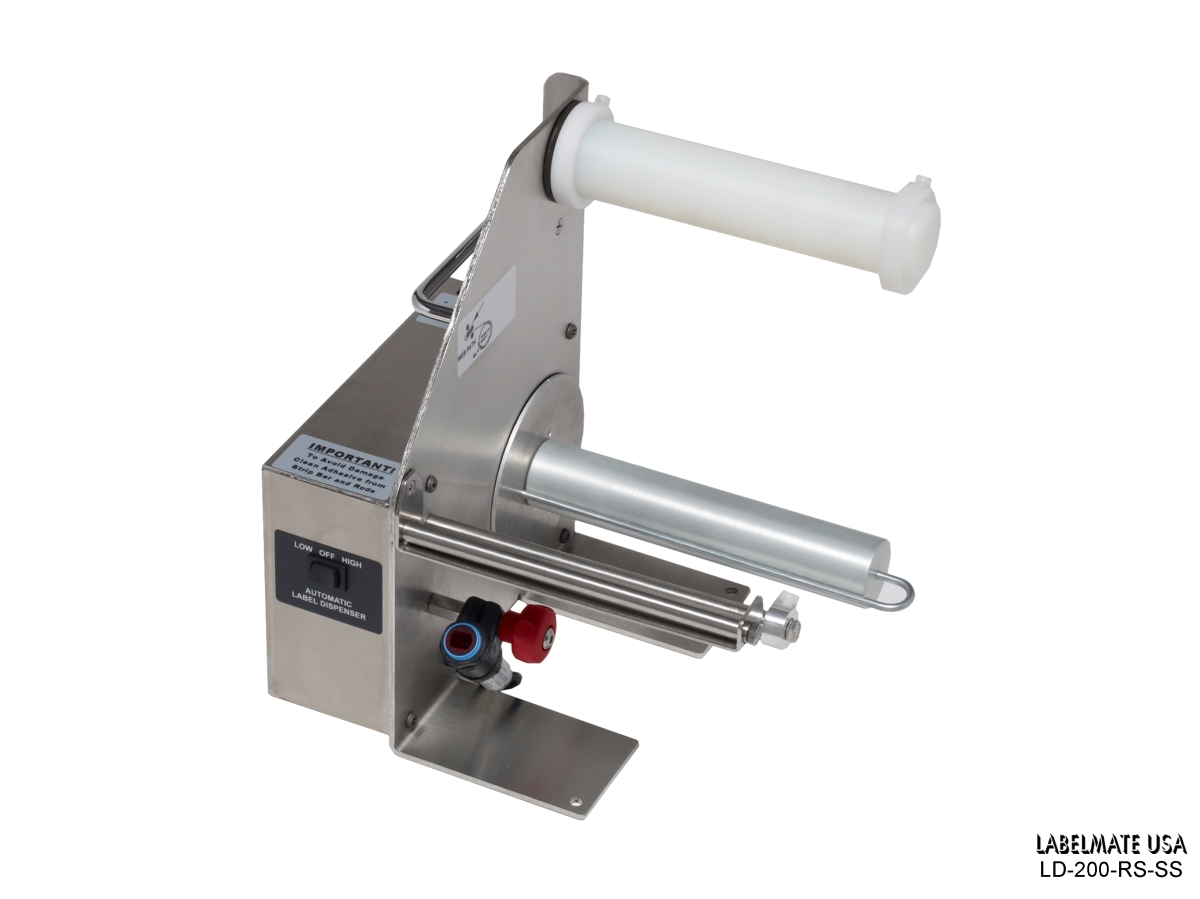 LD-200-RS-SS 6.5 in. Stainless Steel Automatic Label Dispenser for Opaque Labels