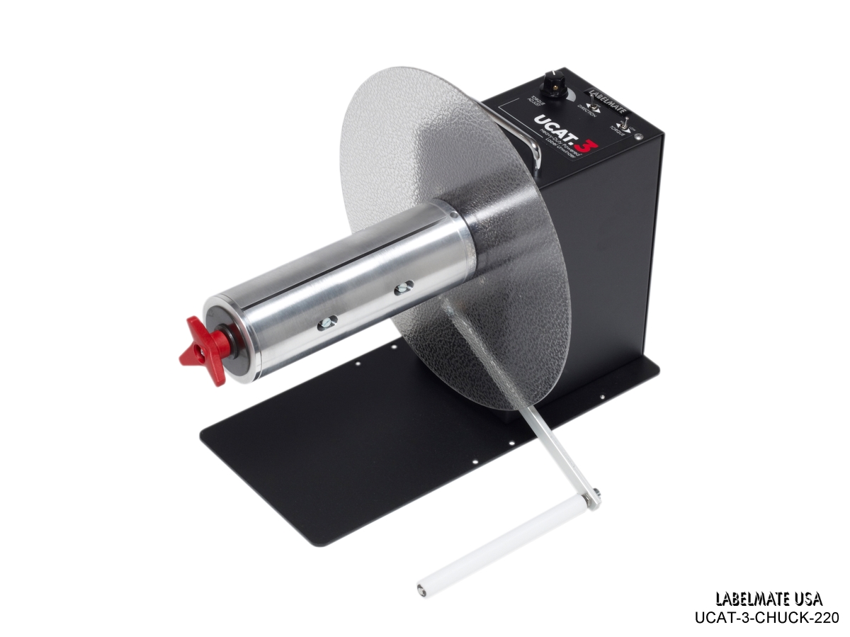 UCAT-3-CHUCK-220 High Torque Label Rewinder Powered Unwinder