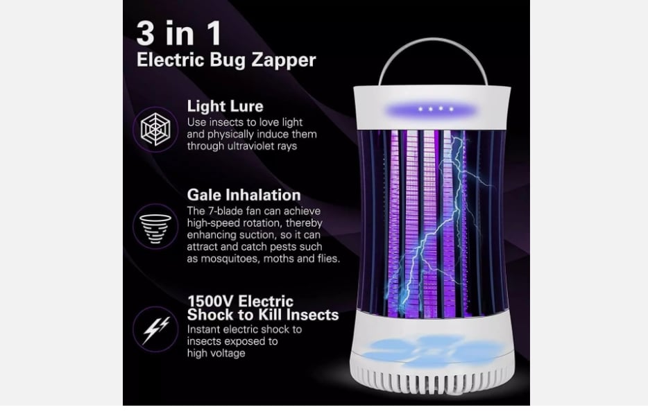 Insect killer Electric Mosquito Insect Killer Fly Bug Zapper LED Light Trap Pest Control Lamp -  212 Main