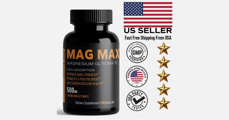 Picture of ADDOT Welllife 711709047028 Magnesium Glycinate 500mg - 240 Capsules | 8-Month Supply | USA Formulated Premi