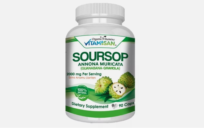 Picture of vitamisan 822450525649 Soursop GRAVIOLA EXTRACT 2000 mg 45days Guanabana Annona Antioxidant 90 capsules