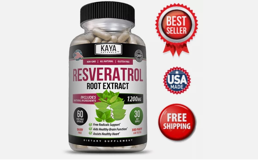 Picture of Kaya Naturals KNRES60 Resveratrol Capsules Anti-Aging Antioxidants&#44; Brain Support&#44; Radiant Skin