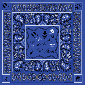 22 x 22 in. Paisley Tracks Bandana 22in. x 22in.
