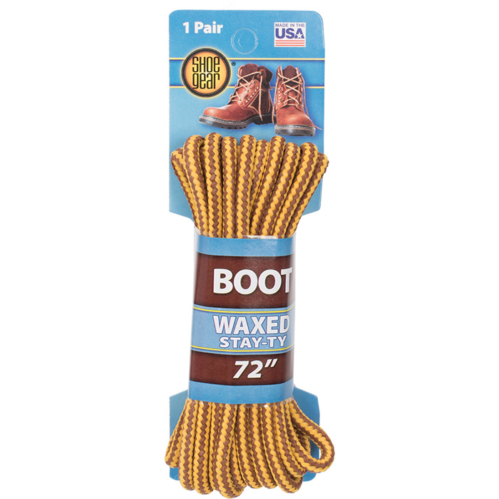 72 in. Waxed Boot Laces Brown & Gold