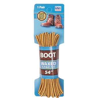 54 in. Waxed Boot Laces, Brown & Gold