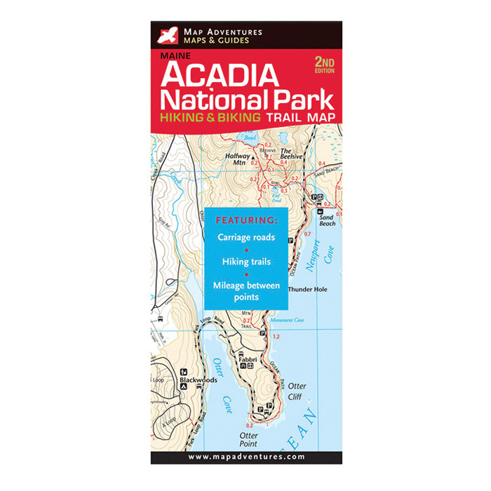 Picture of Map Adventures 103093 Acadia Hike Bike Trail Map Biking Guides