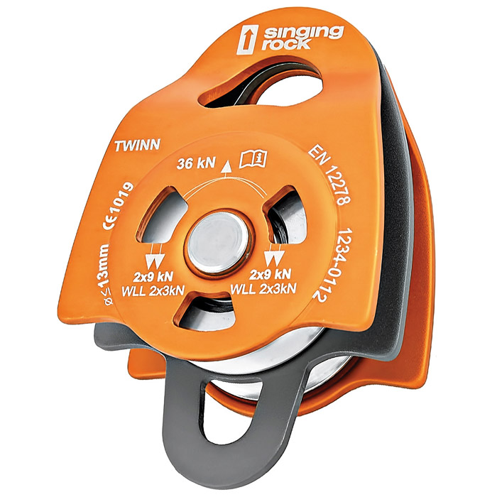 449070 Twin Roll Pulley, Orange