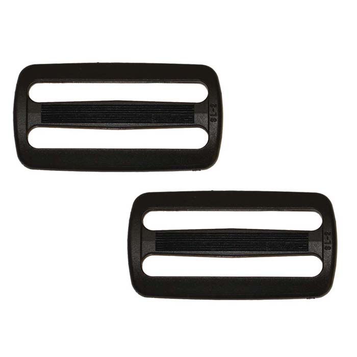 Picture of Equinox 969928 2 in. Tri Glide Clips&#44; Black - Pack of 2