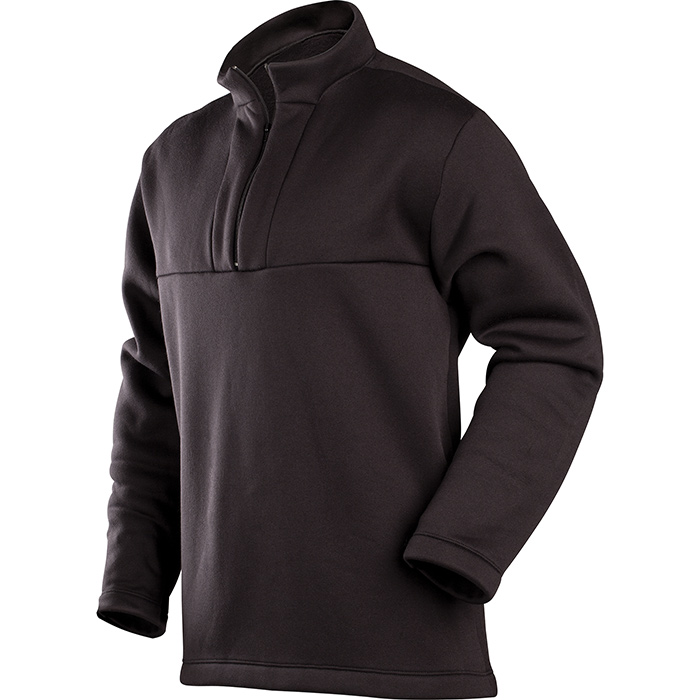 560257 Mens Expedition Long Sleeve Mock Zip Base Layer Top, Black - Large