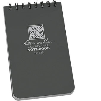 359982 3 x 5 in. Top Spiral Book - Grey