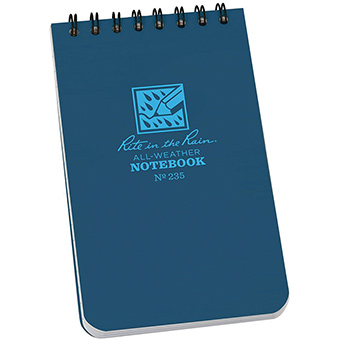359983 3 x 5 in. Top Spiral Book - Blue