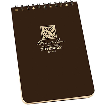 359987 4 x 6 in. Top Spiral Book - Brown