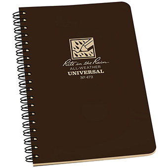 359990 4.625 x 7 in. Spiral Notebook - Brown