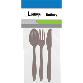 Picture of Olicamp 343230 Olicamp Cutlery&#44; 3 Piece - Smoke