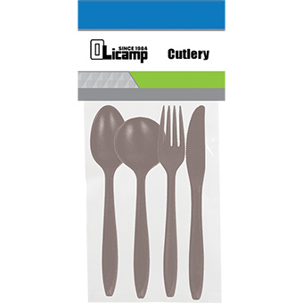 Picture of Olicamp 343231 Olicamp Cutlery&#44; 4 Piece - Smoke