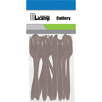 Picture of Olicamp 343232 Olicamp Cutlery&#44; 16 Piece - Smoke