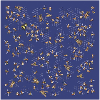 104085 Bees Bandana, 22 x 22 in.